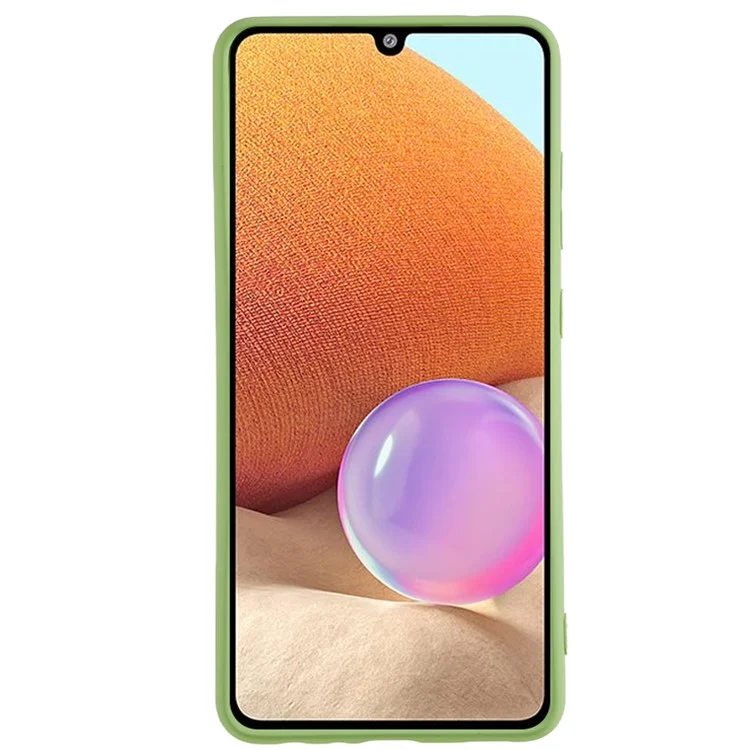TPU Phone Case for Samsung Galaxy A32 4G (EU Version) Soft Fiber Lining Rubberized Phone Cover - Matcha Green