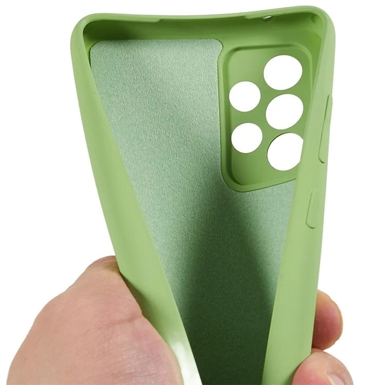 TPU Phone Case for Samsung Galaxy A32 4G (EU Version) Soft Fiber Lining Rubberized Phone Cover - Matcha Green