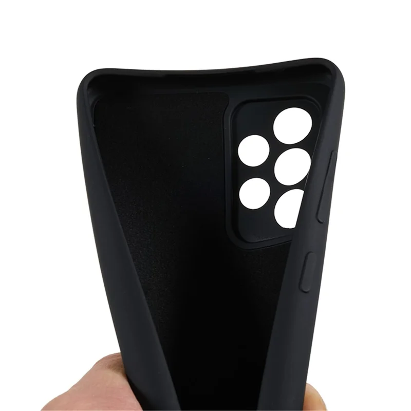 TPU Phone Case for Samsung Galaxy A32 4G (EU Version) Soft Fiber Lining Rubberized Phone Cover - Black