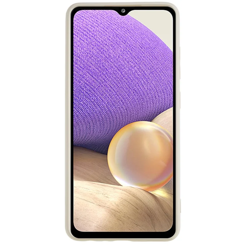 Für Samsung Galaxy A32 5G / M32 5G Rubberized Phone Case Fiber Lining Scratch Proof TPU Back Cover - Weiß