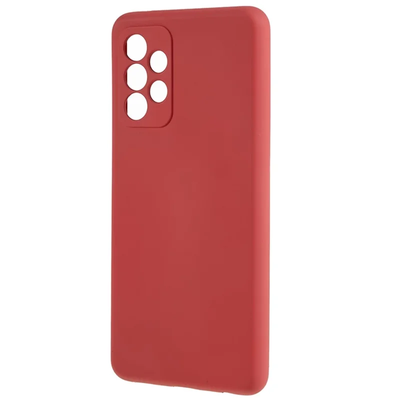 For Samsung Galaxy A32 5G / M32 5G Rubberized Phone Case Fiber Lining Scratch Proof TPU Back Cover - Hawthorn Red