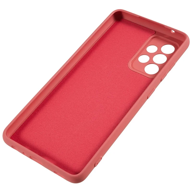 For Samsung Galaxy A32 5G / M32 5G Rubberized Phone Case Fiber Lining Scratch Proof TPU Back Cover - Hawthorn Red