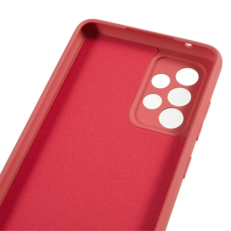 For Samsung Galaxy A32 5G / M32 5G Rubberized Phone Case Fiber Lining Scratch Proof TPU Back Cover - Hawthorn Red