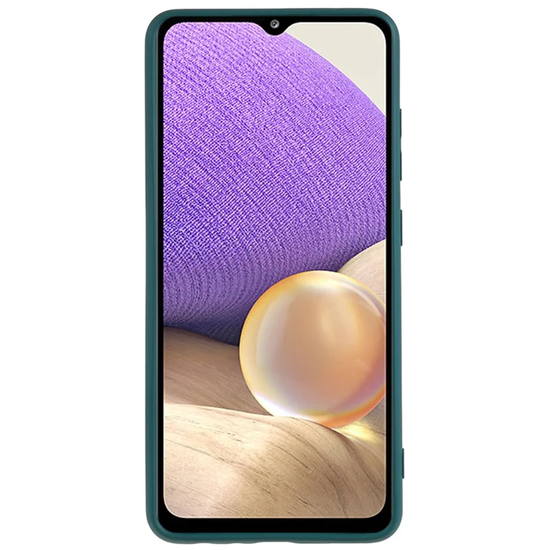For Samsung Galaxy A32 5G / M32 5G Rubberized Phone Case Fiber Lining Scratch Proof TPU Back Cover - Army Green