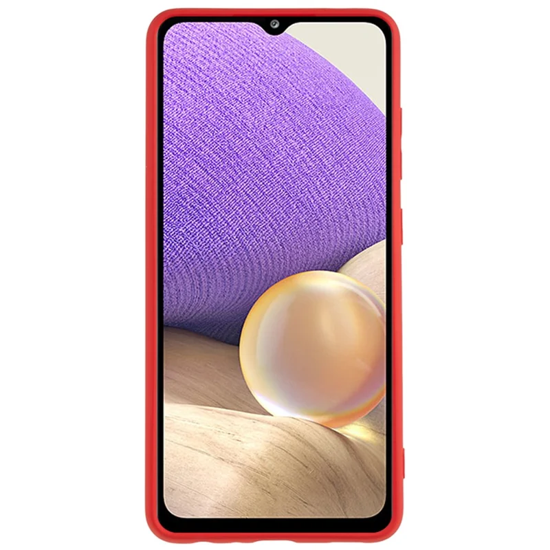 Pour Samsung Galaxy A32 5G / M32 5G Étui de téléphone en caoutchouc avec doublure en fibre, résistant aux rayures, coque arrière en TPU - Rouge