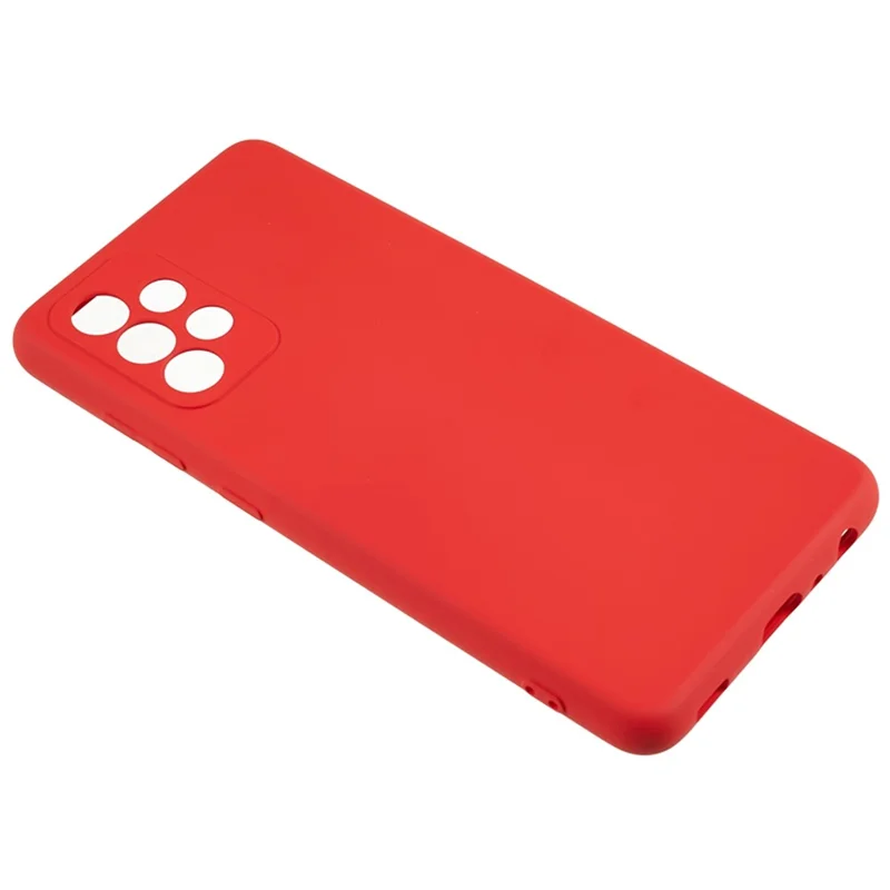 Pour Samsung Galaxy A32 5G / M32 5G Étui de téléphone en caoutchouc avec doublure en fibre, résistant aux rayures, coque arrière en TPU - Rouge