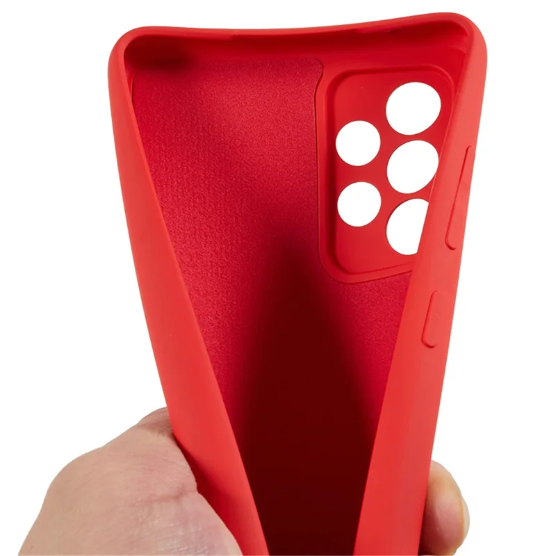 For Samsung Galaxy A32 5G / M32 5G Rubberized Phone Case Fiber Lining Scratch Proof TPU Back Cover - Red