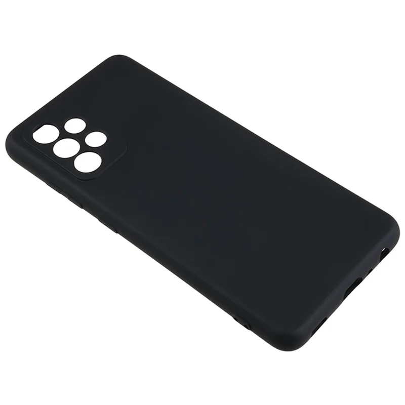 For Samsung Galaxy A32 5G / M32 5G Rubberized Phone Case Fiber Lining Scratch Proof TPU Back Cover - Black