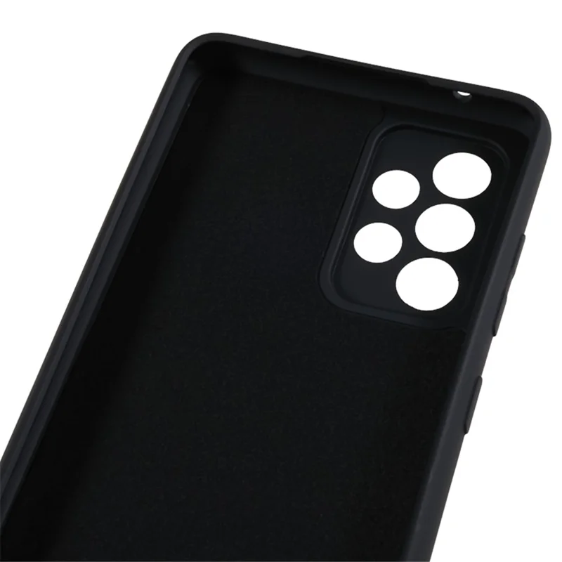 For Samsung Galaxy A32 5G / M32 5G Rubberized Phone Case Fiber Lining Scratch Proof TPU Back Cover - Black