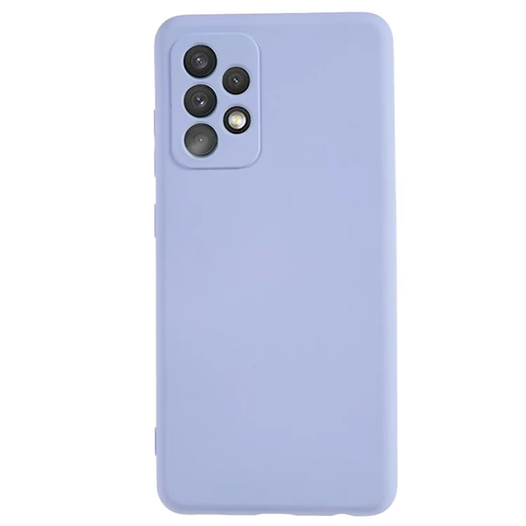 Para Samsung Galaxy A52 4G / 5G / A52s 5G Case de Teléfono de Goma Fibra Fibra de Fibra Trasera TPU - Púrpura Ligera