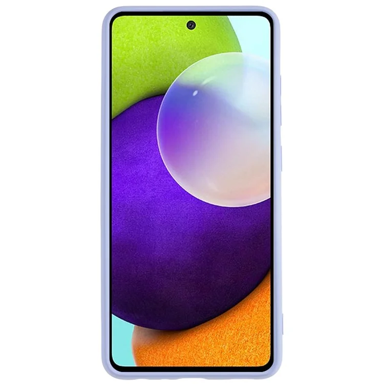 Per Samsung Galaxy A52 4G / 5g / A52s 5G Coper Coperchio TPU in Fibra di Fibra Gommata - Viola Chiaro