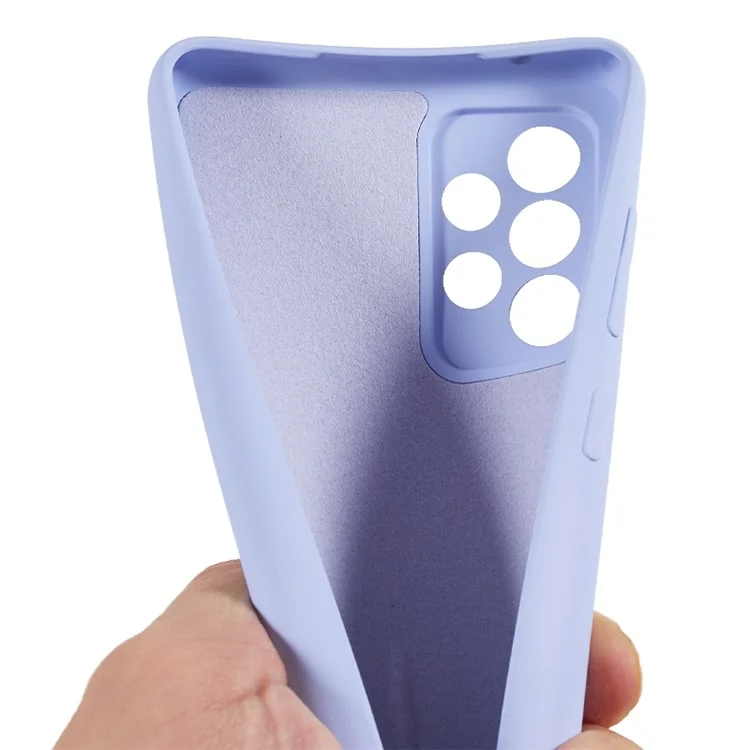 Pour Samsung Galaxy A52 4G / 5G / A52s 5G Étui de téléphone en caoutchouc avec doublure en fibre Housse arrière en TPU - Violet clair