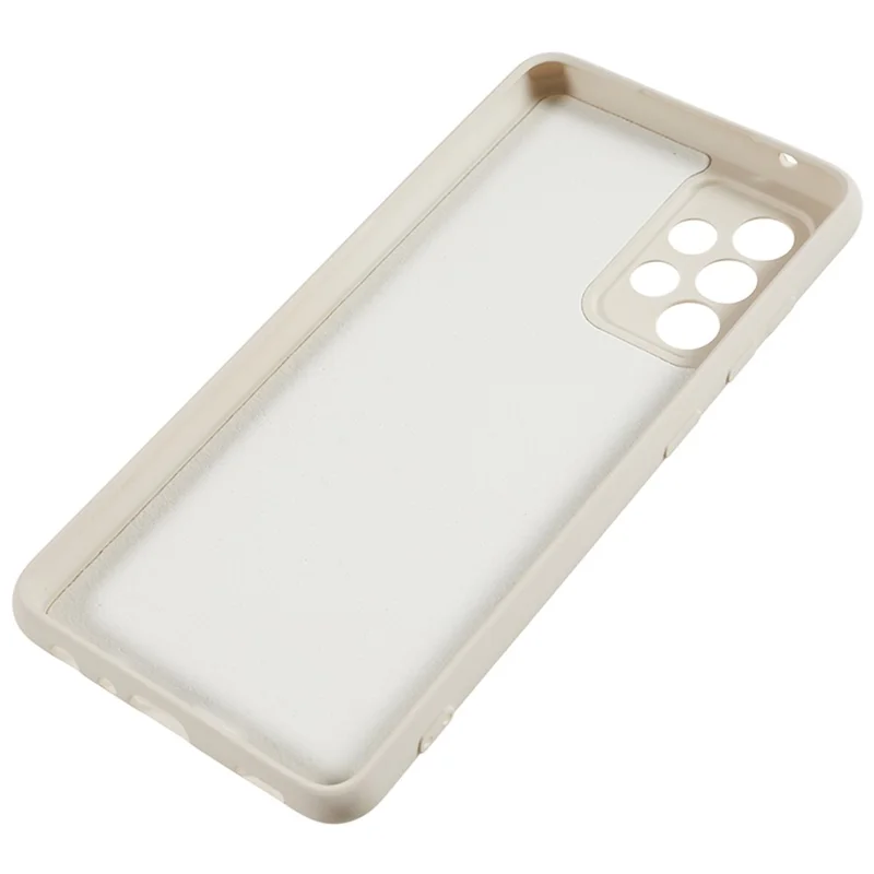 For Samsung Galaxy A52 4G / 5G / A52s 5G Rubberized Phone Case Fiber Lining TPU Back Cover - White