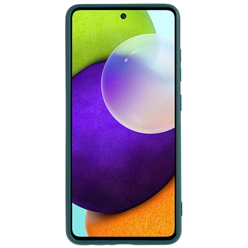 For Samsung Galaxy A52 4G / 5G / A52s 5G Rubberized Phone Case Fiber Lining TPU Back Cover - Army Green