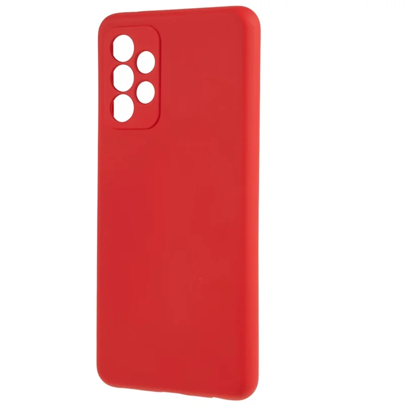 For Samsung Galaxy A52 4G / 5G / A52s 5G Rubberized Phone Case Fiber Lining TPU Back Cover - Red
