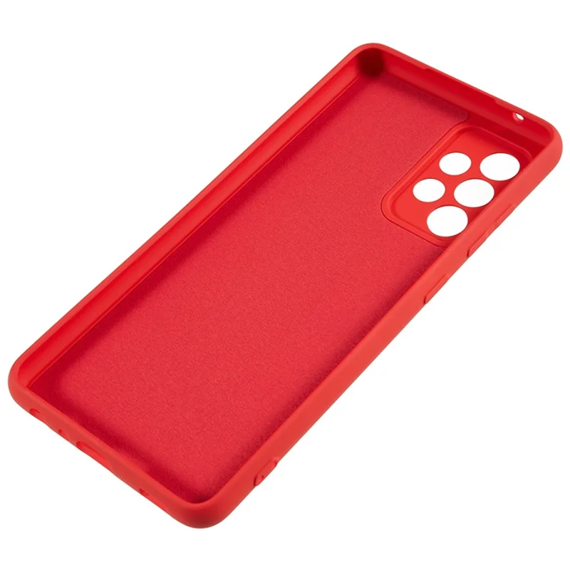 For Samsung Galaxy A52 4G / 5G / A52s 5G Rubberized Phone Case Fiber Lining TPU Back Cover - Red