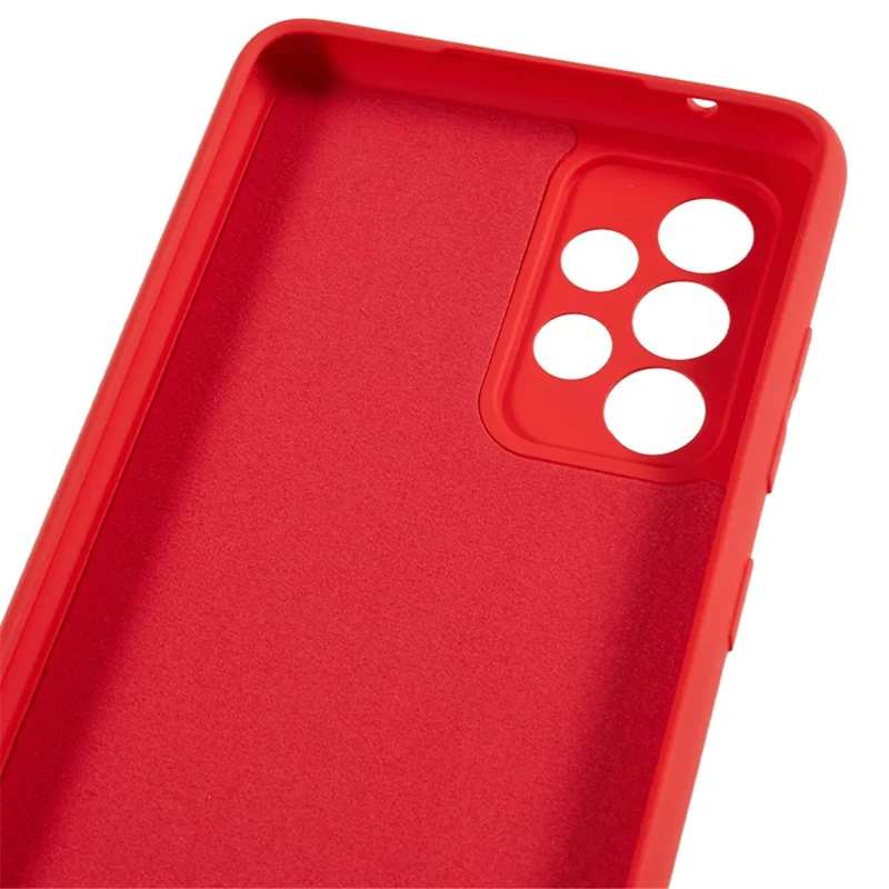 For Samsung Galaxy A52 4G / 5G / A52s 5G Rubberized Phone Case Fiber Lining TPU Back Cover - Red