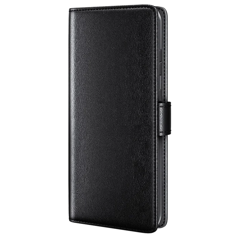 For Huawei P60 / P60 Pro Case Genuine Split Leather Phone Cover with Wallet Stand - Black