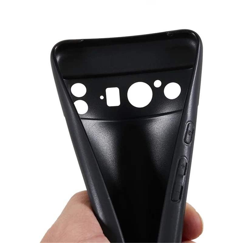 For Google Pixel 8 Pro Glossy Phone Case Drop-proof Flexible TPU Phone Cover - Black