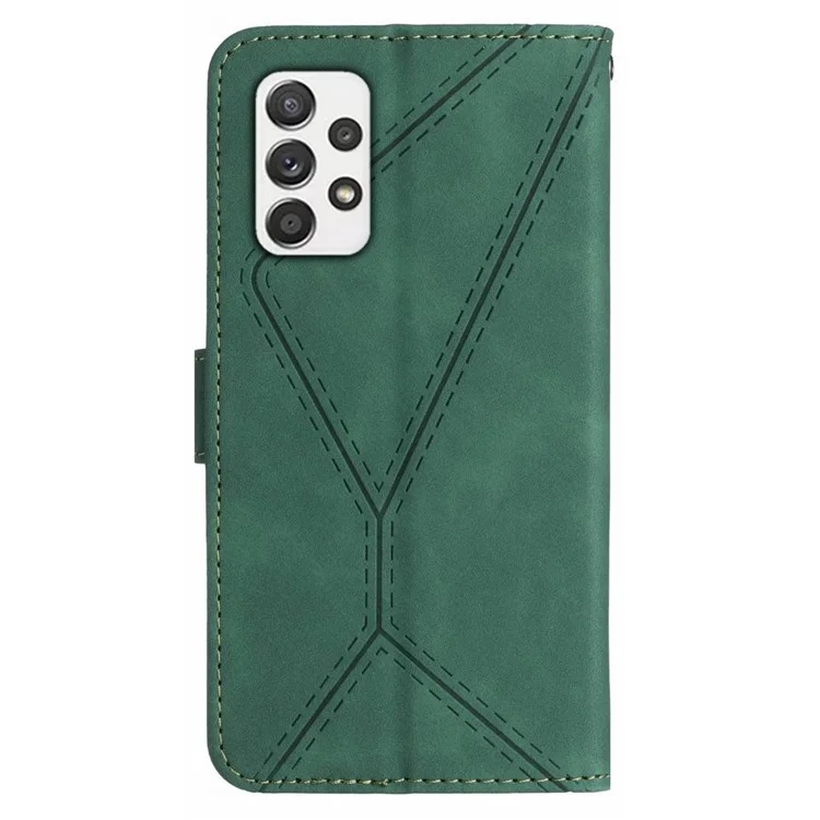Pour Samsung Galaxy A52 4G / A52 5G / A52s 5G PU Leather Case HT05 Skin-touch Wallet Phone Shell avec Strap - Vert