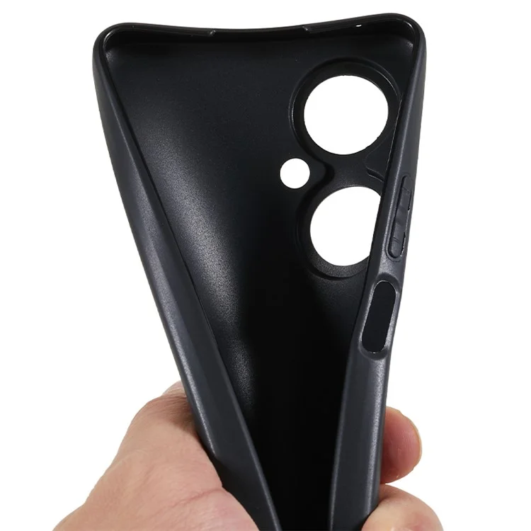 Für Huawei Maimang 20 Glänzende Handyhülle Kratzfest Flexibles TPU Rückcover - Schwarz