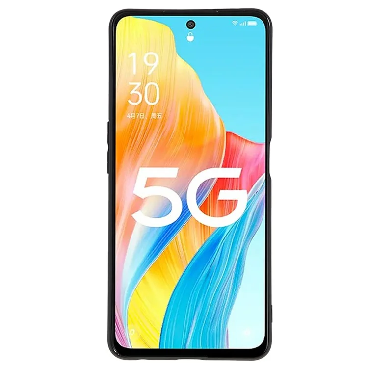 Глянцевый чехол для телефона Oppo A1 5G, устойчивый к царапинам, гибкий TPU-чехол - черный