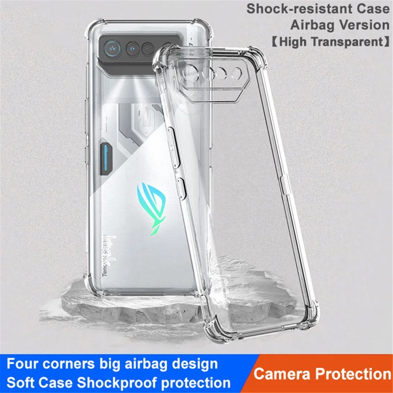 IMAK Für Asus ROG Phone 7 5G / Phone 7 Pro / Phone 7 Ultimate 5G Handyhülle Airbag Kissen Ecke TPU Transparente Abdeckung - Transparent