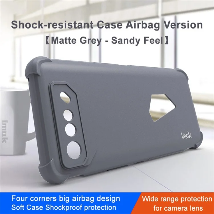 IMAK para Asus ROG Phone 7 5G Funda de teléfono TPU mate Cuatro esquinas Airbag Anti-Arañazos Cubierta - Gris