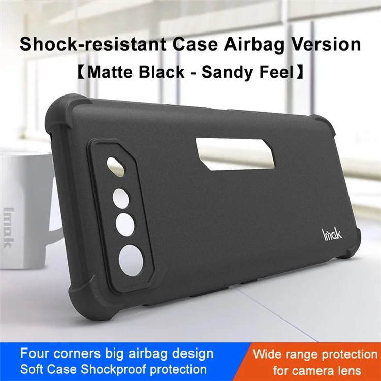 Funda de teléfono IMAK TPU para Asus ROG Phone 7 Pro / Phone 7 Ultimate 5G, revestimiento de acabado mate posterior protector - Negro