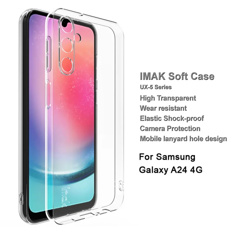 IMAK UX-5 Series Series TPU Chace Для Samsung Galaxy A24 4g, Anti-drop Clear Cover Shell