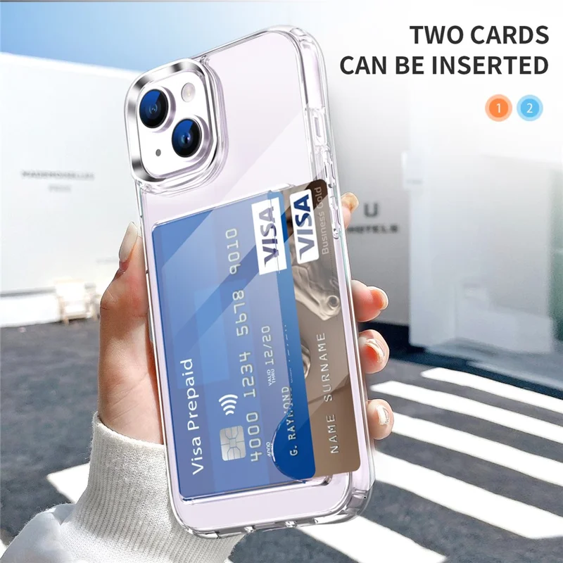Transparent Phone Case for iPhone 13 , Card Holder TPU + Acrylic Airbag Corner Phone Cover