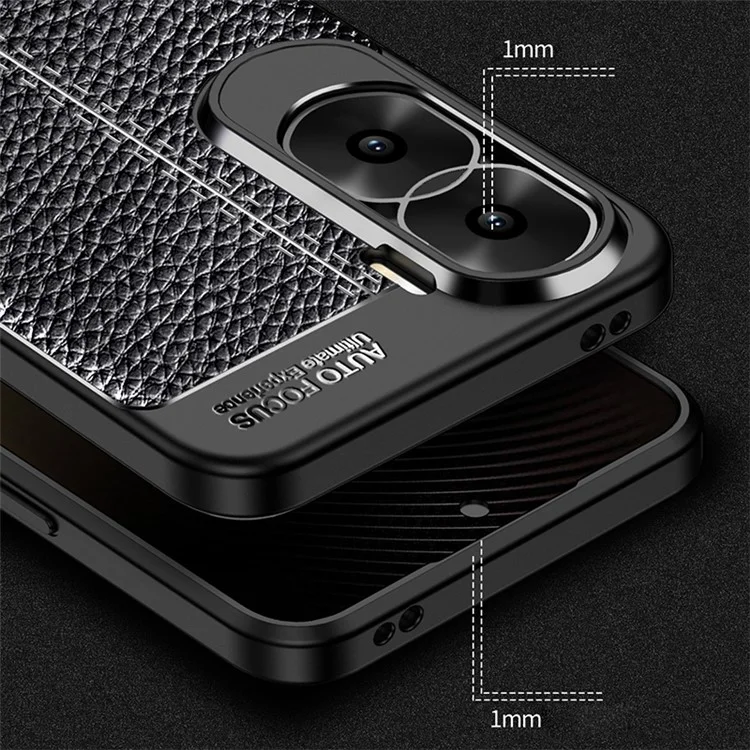 Защитный противоударный чехол с текстурой под кожу для смартфонов For Honor X50i 5G / 90 Lite 5G - черный