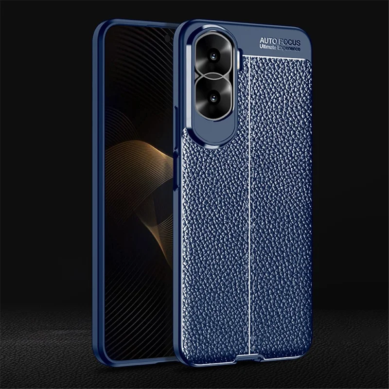 For Honor X50i 5G / 90 Lite 5G Dustproof TPU Phone Case Shockproof Phone Shell Litchi Texture Phone Cover - Blue