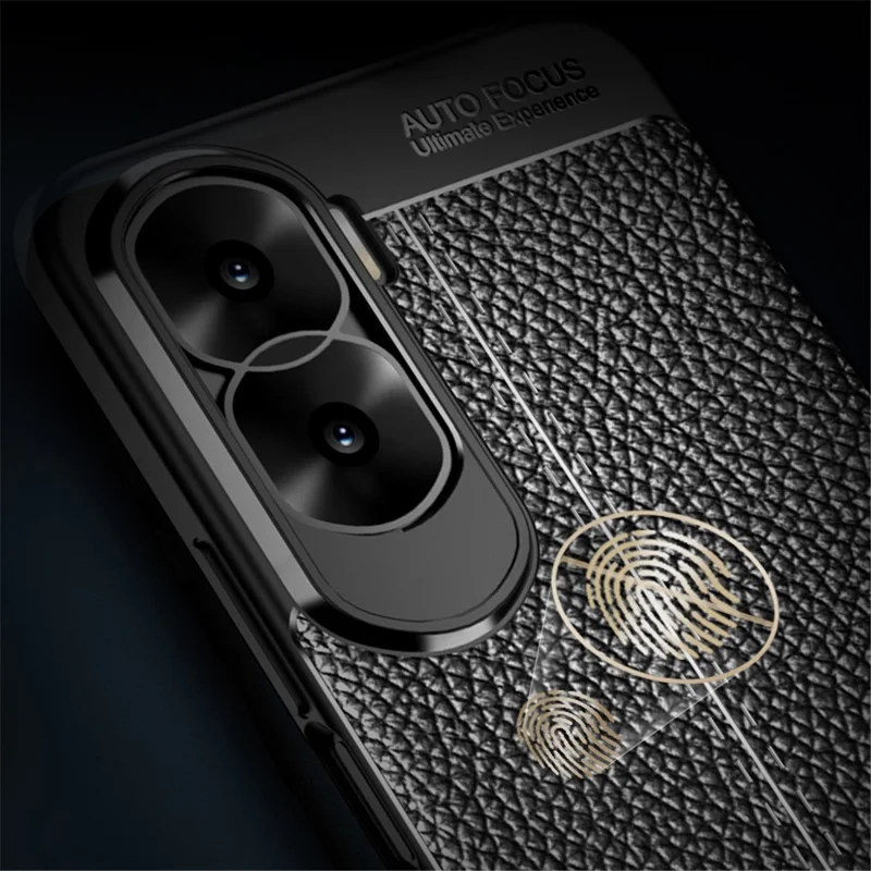 For Honor X50i 5G / 90 Lite 5G Dustproof TPU Phone Case Shockproof Phone Shell Litchi Texture Phone Cover - Blue