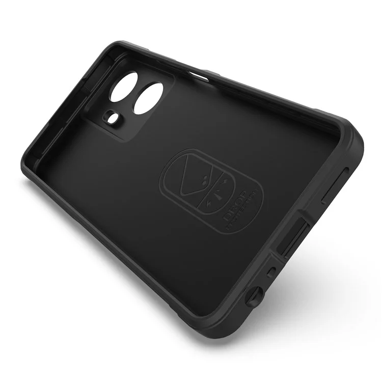 For Realme C55 4G Flexible TPU Phone Case Anti-Scratch Rugged Back Cover - Black