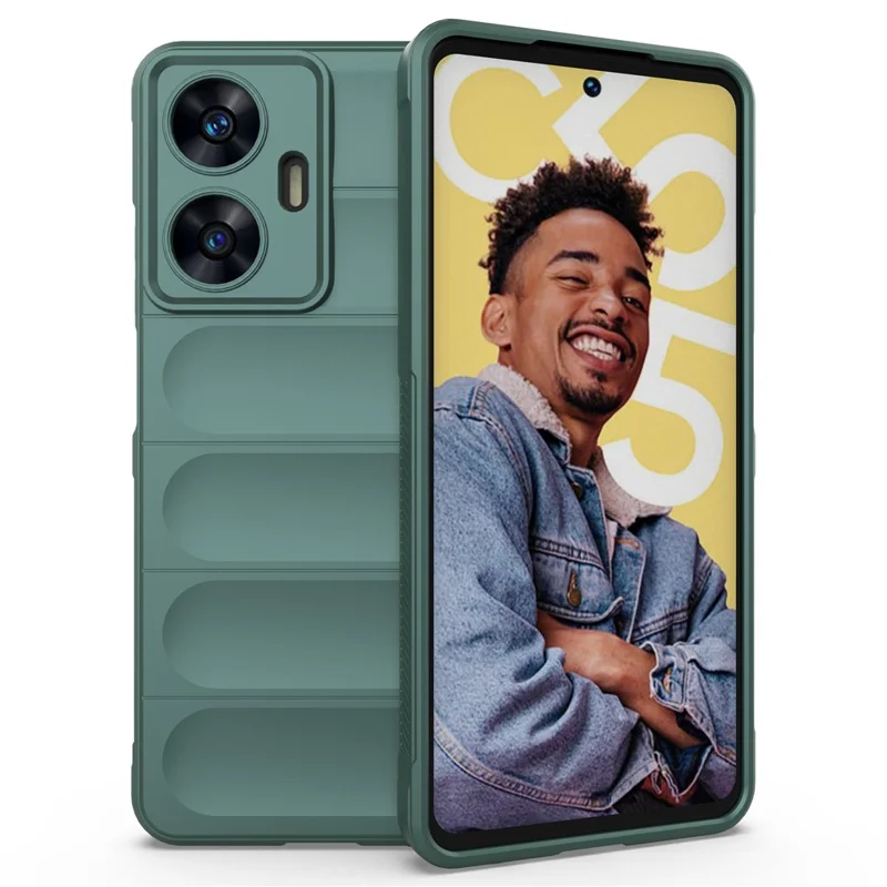 Dla Realme C55 4G elastyczna obudowa telefonu z tworzywa TPU, odporna na zarysowania, odporna na wstrząsy - zielona
