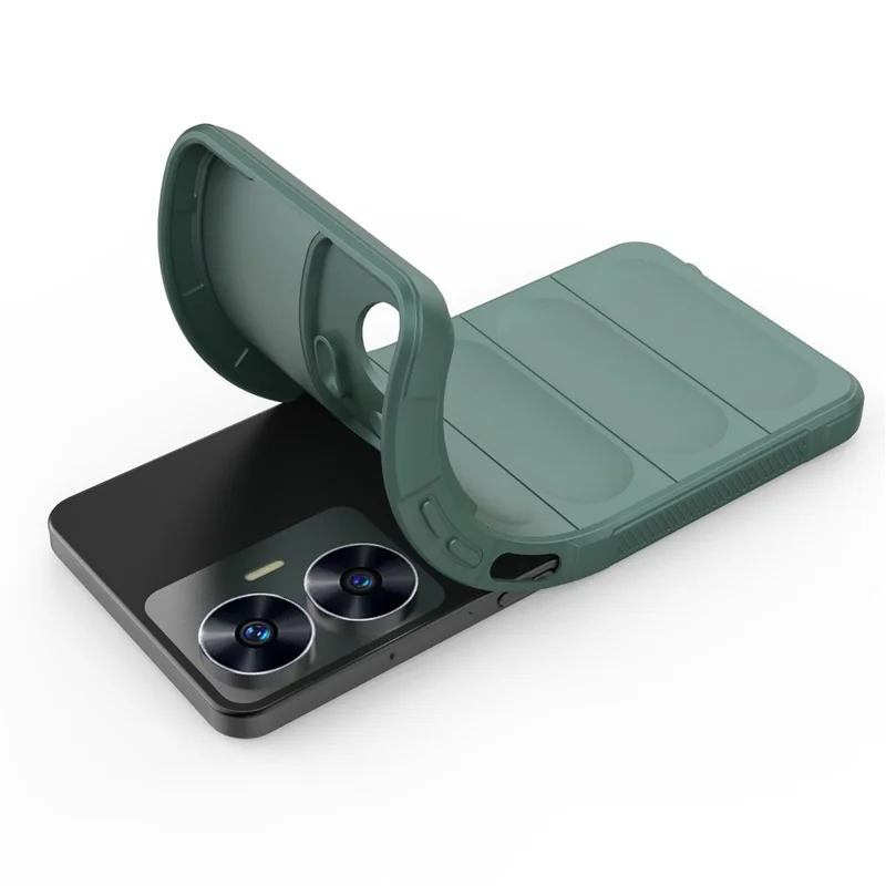 Dla Realme C55 4G elastyczna obudowa telefonu z tworzywa TPU, odporna na zarysowania, odporna na wstrząsy - zielona