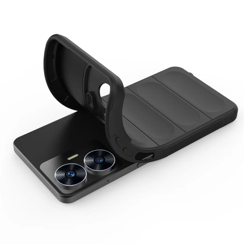 For Realme C55 4G Flexible TPU Phone Case Anti-Scratch Rugged Back Cover - White