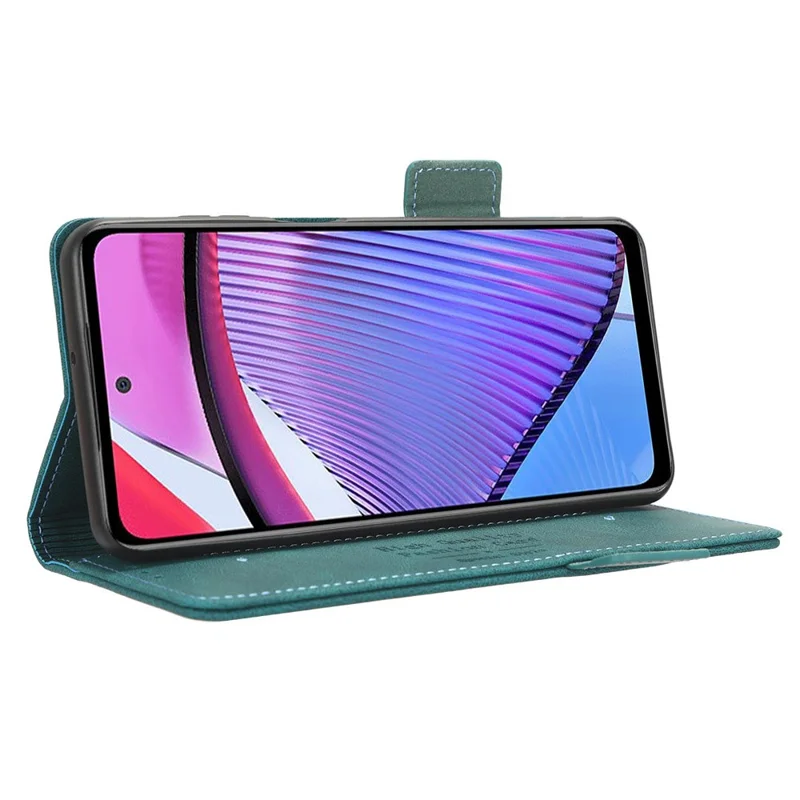 For Motorola Moto G Power 5G Phone Case Hardware Decor PU Leather Wallet Stand Cover - Blue