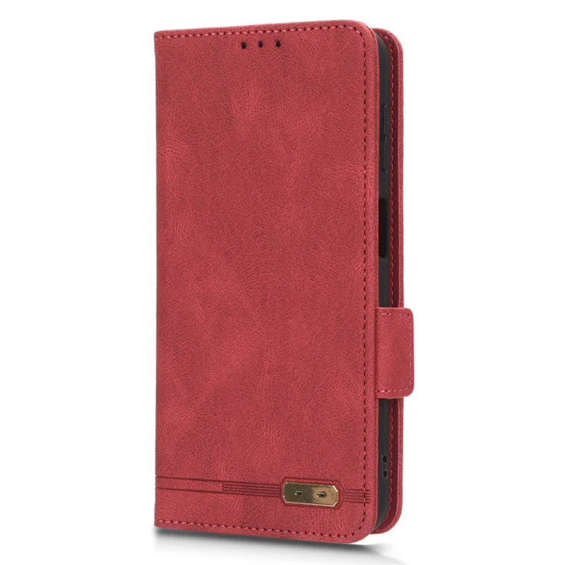 For Samsung Galaxy F14 5G Fall Proof Phone Case Hardware Decor PU Leather Wallet Stand Cover - Rose