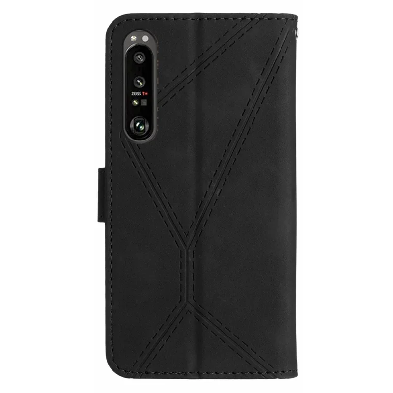 Capa de Carteira HT05 para Sony Xperia 1 V Proteção Total Skin-touch Capa de Telefone de Couro PU - Preto