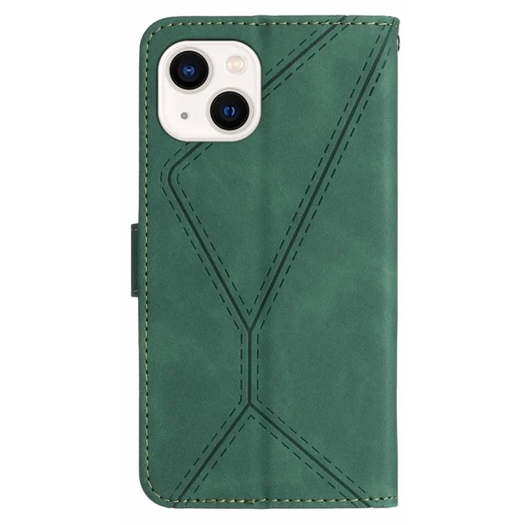 HT05 Para iPhone 13 de 6.1 pulgadas Funda de cartera de piel sintética con cierre magnético - Verde