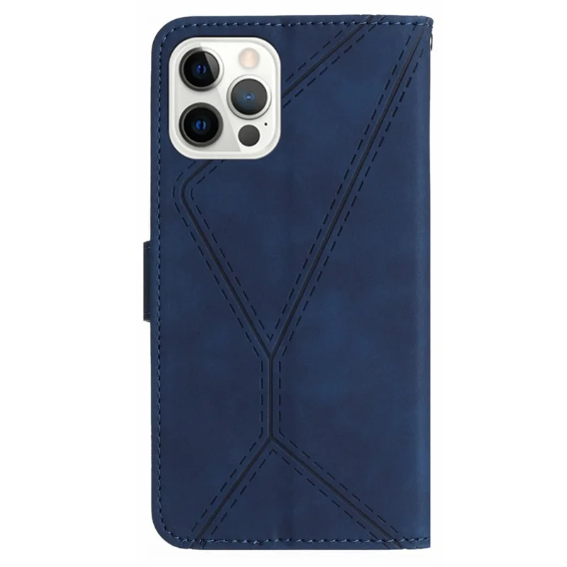 HT05 Phone Flip Case for iPhone 14 Pro Magnetic Clasp Wallet Shell Skin-touch PU Leather Cover - Blue