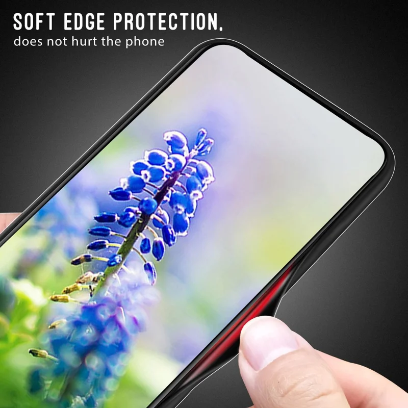 Protective Cover for Huawei P60 Art Carbon Fiber Texture Tempered Glass+Soft TPU Phone Case - Red