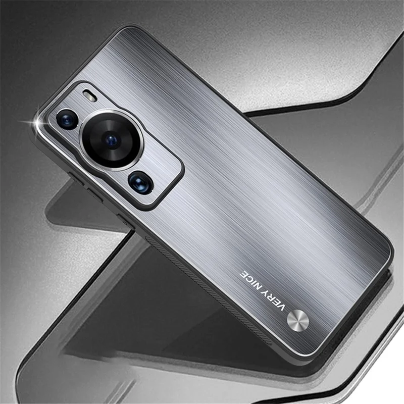 For Huawei P60 Aluminium Alloy + TPU Phone Case Brushed Anti-Fingerprint Cover - Silver