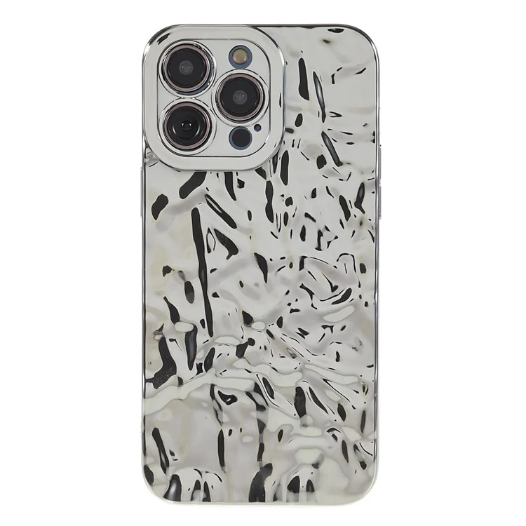 Capa de Telefone Desigual Enrugada Para o Iphone 13 Pro, Eletroplicar a Capa do Telefone Celular TPU - Prata