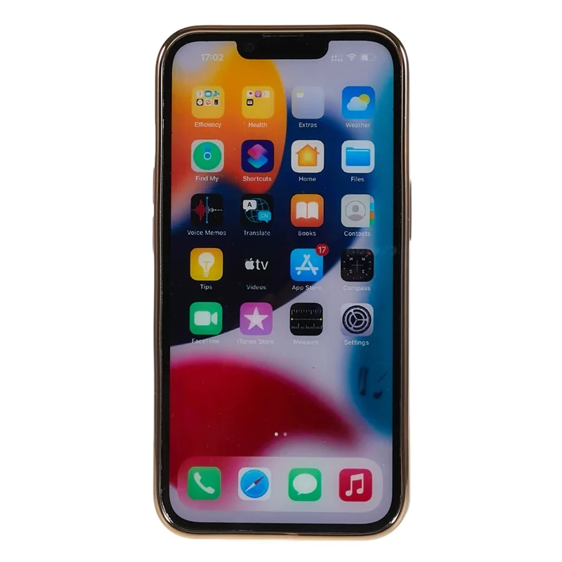 Anti-scratch Phone Case for iPhone 14 , Electroplating Wrinkled Uneven Soft TPU Cover - Gold