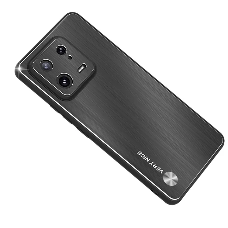 Para Xiaomi 13 Protetor de Telefone Escovado Estrutura de Liga de Alumínio TPU Anti-Risco Capa - Preto