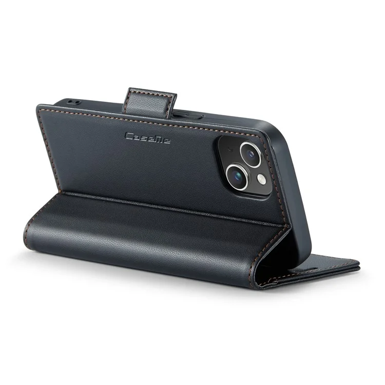 CASEME 023 Serie para iPhone 13 mini de 5,4 pulgadas Funda de cuero con bloqueo RFID Textura de litchi Flip Stand Wallet Funda de teléfono - Negro