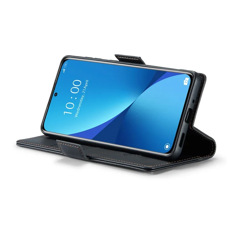 CASEME 023 Serie para Xiaomi 12 5G / 12X 5G / 12S 5G Funda de Cuero PU con Bloqueo RFID - Negro